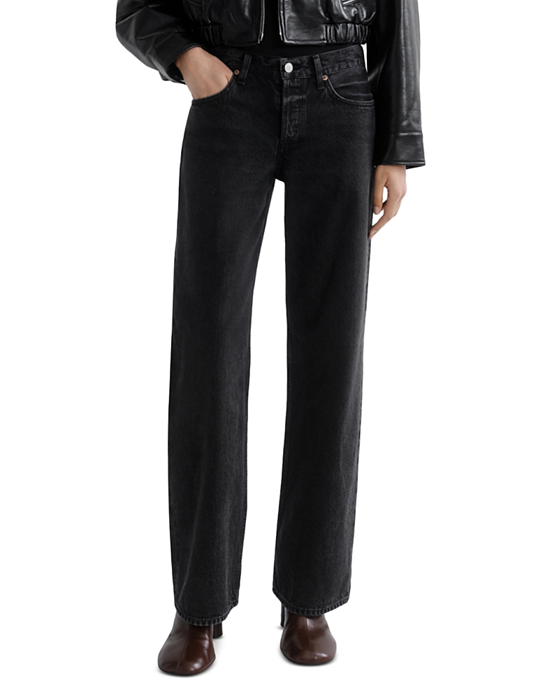 Agolde Low Rise Loose Straight Jeans in Vanta