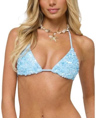  Grace Sequin Triangle Bikini Top