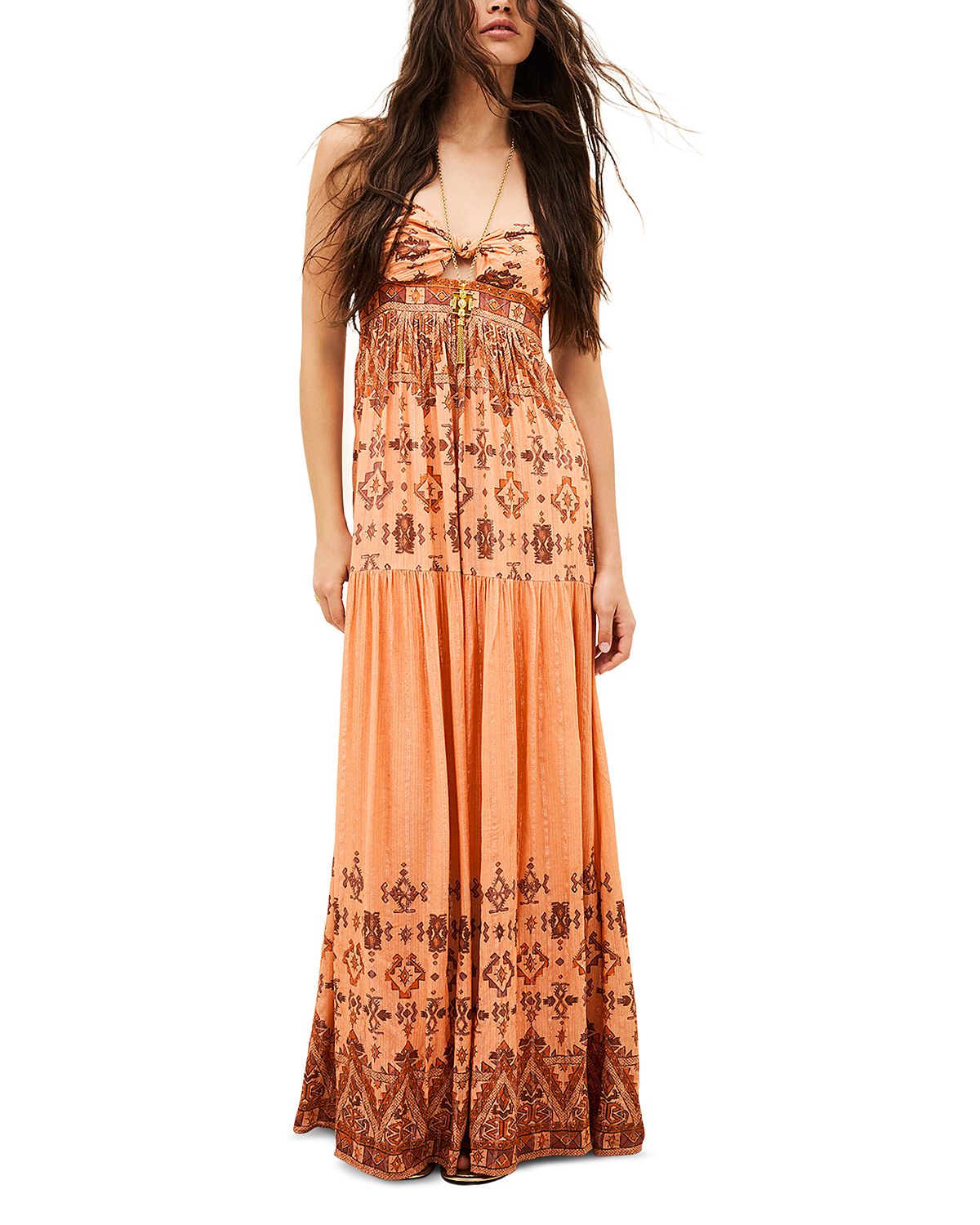 ba & sh Robe Zema Bandeau Neck Maxi Dress