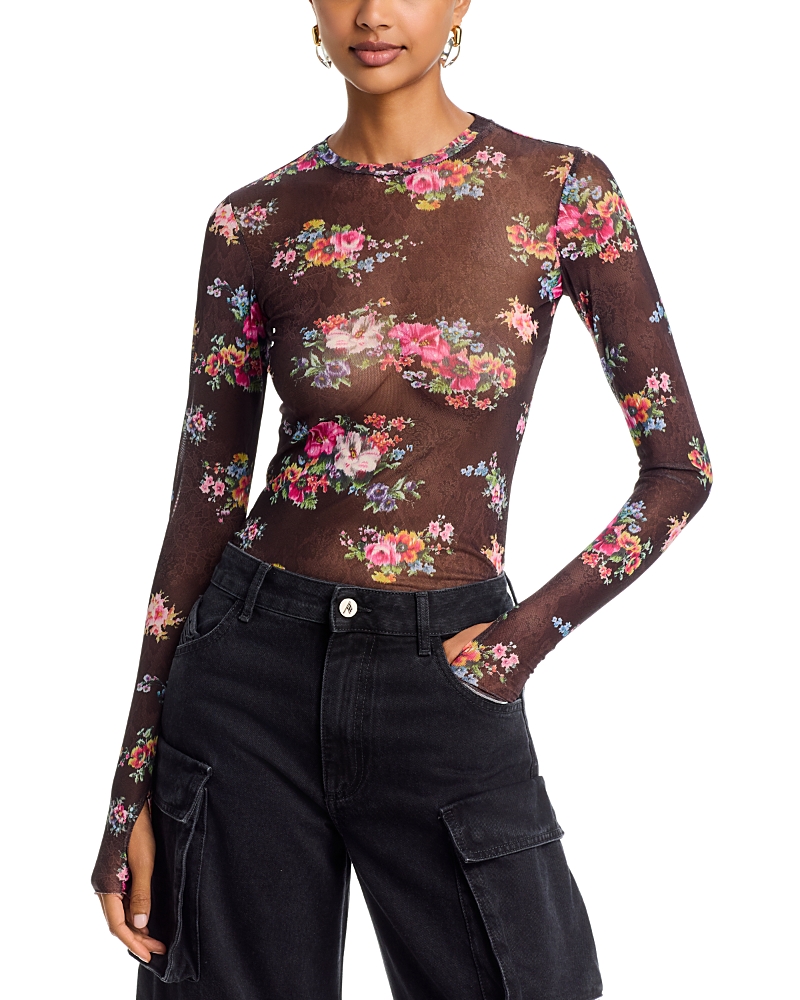 Afrm Kaylee Burnout Velvet Top