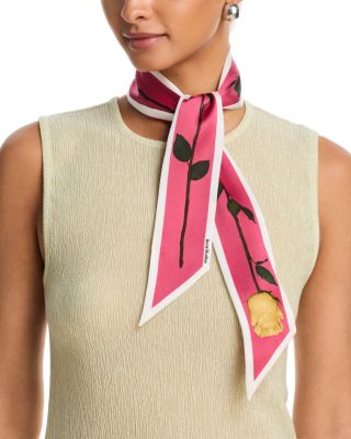 Yellow Rose Long Silk Scarf