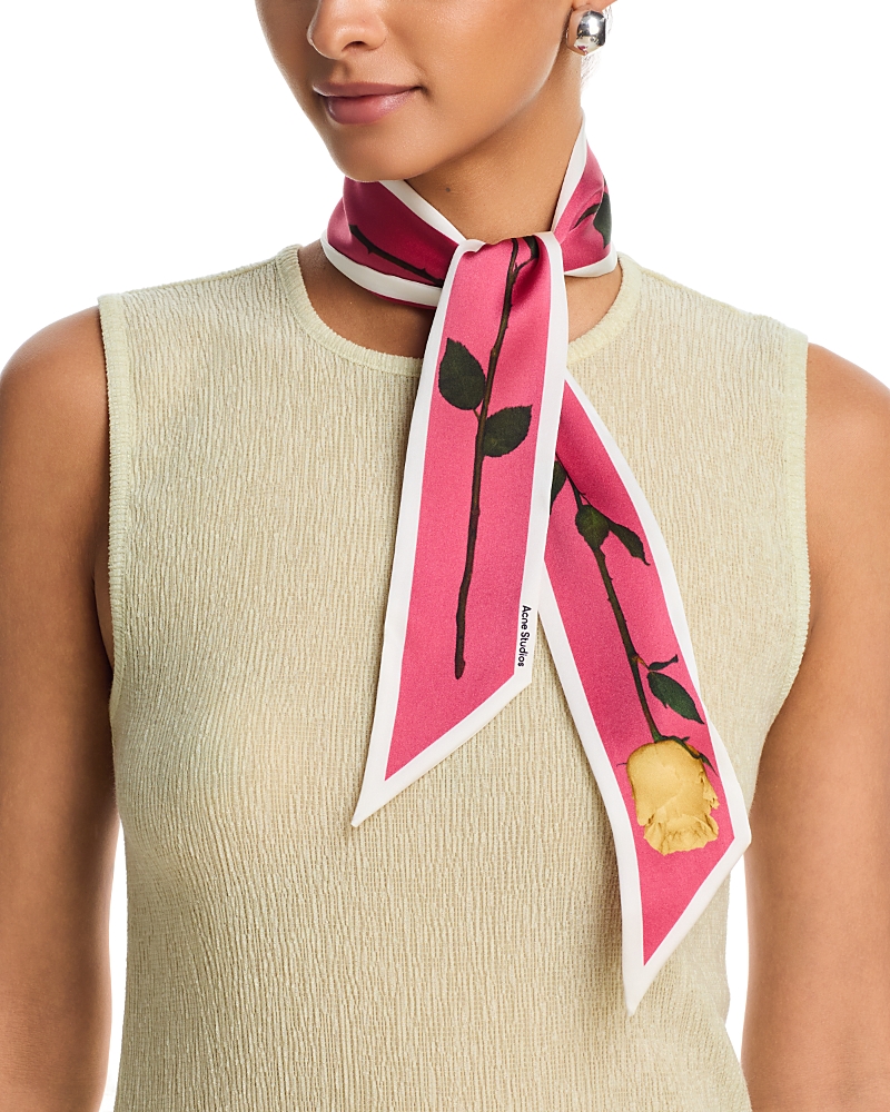 Acne Studios Yellow Rose Long Silk Scarf