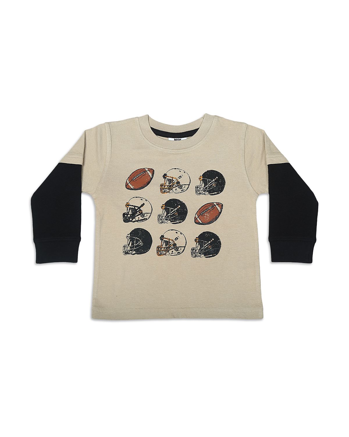 Mish Mish Boys' Football Grid Layered Look Tee - Little Kid