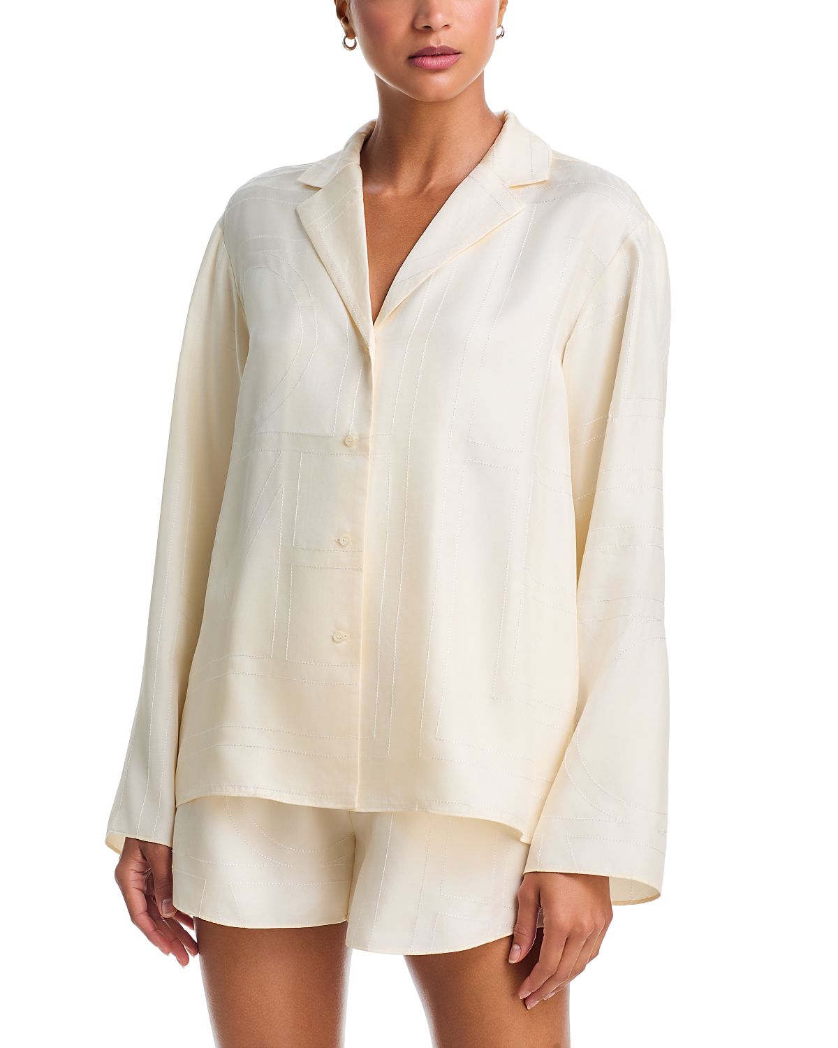 Toteme Monogram Silk Pajama Top