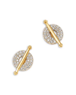 Diamond Statement Stud Earrings in 14K Yellow Gold, 0.10 tcw