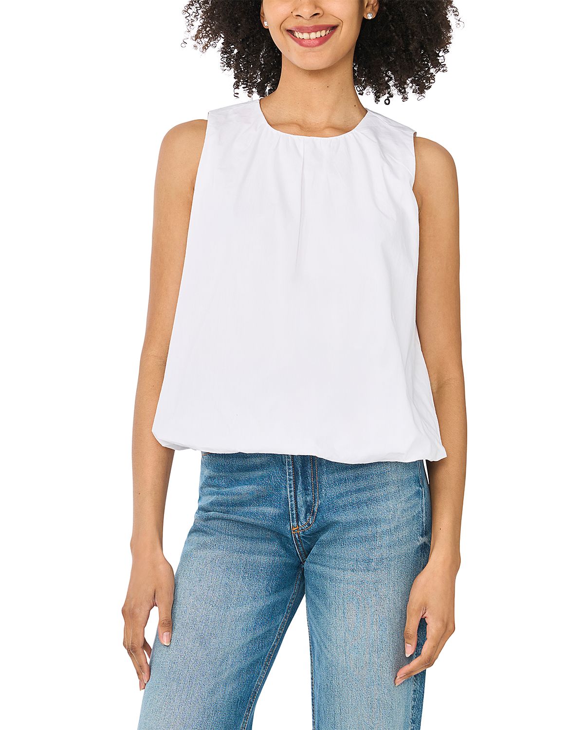 CeCe Sleeveless Bubble Top