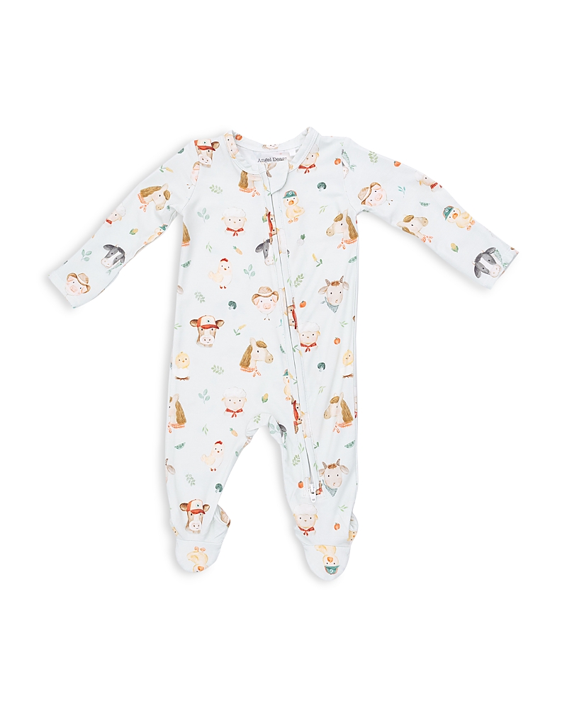 Angel Dear Boys' Baby Farm Faces 2 Way Zipper Footie - Baby