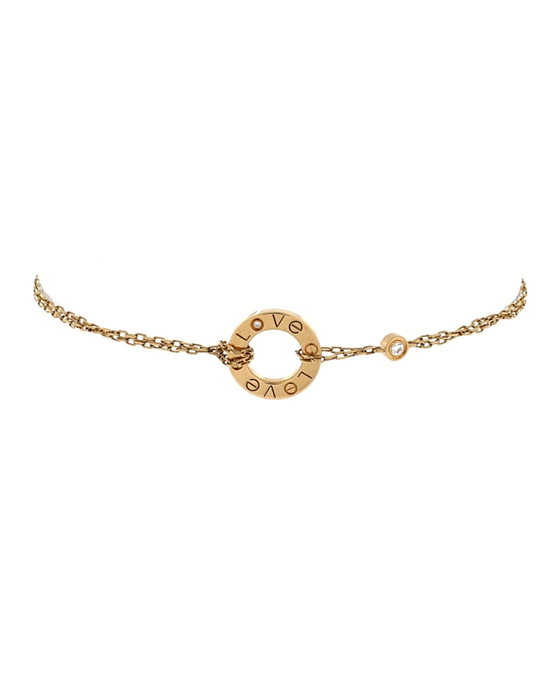 Pre-Owned Cartier 2 Diamonds Love Bracelet 18K Gold with Diamonds