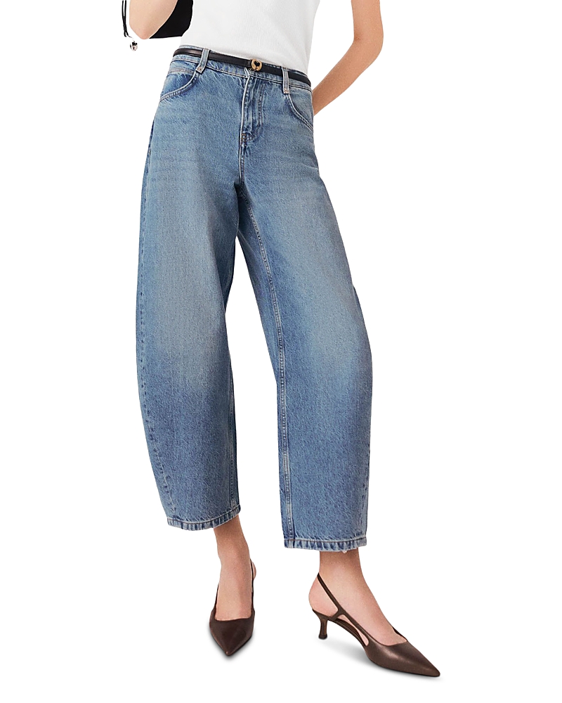 Maje High Rise Balloon Jeans in Blue