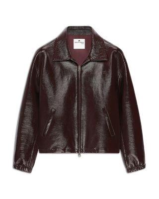 Vinyl Faux Leather Bomber Jacket