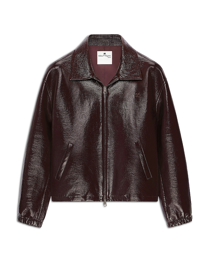 Courreges Vinyl Faux Leather Bomber Jacket