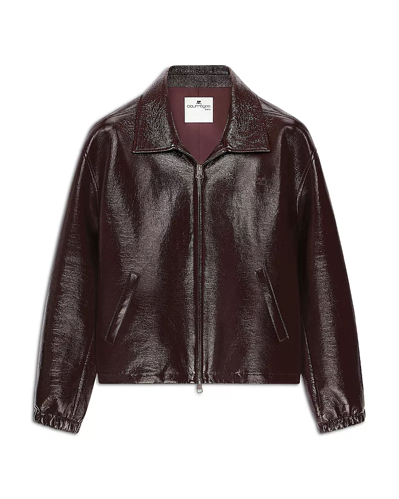Courreges Vinyl Faux Leather Bomber Jacket