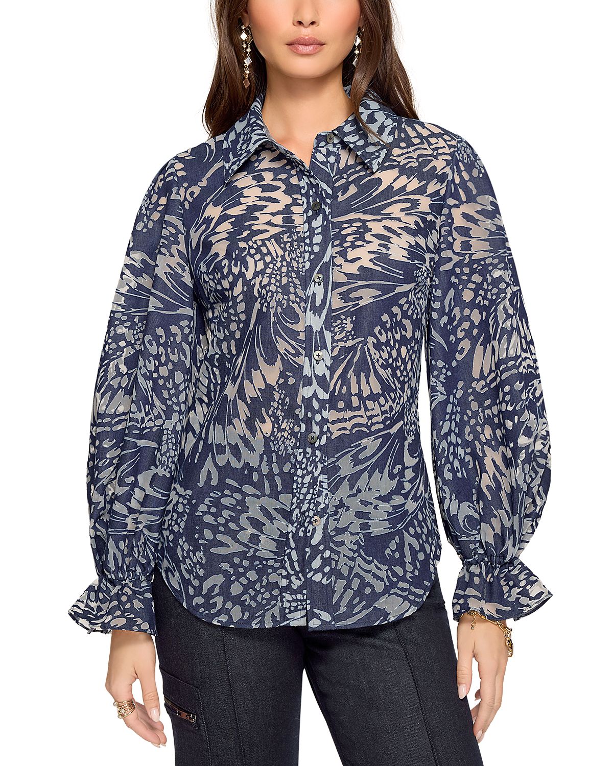 Ramy Brook Joy Burnout Button Front Shirt