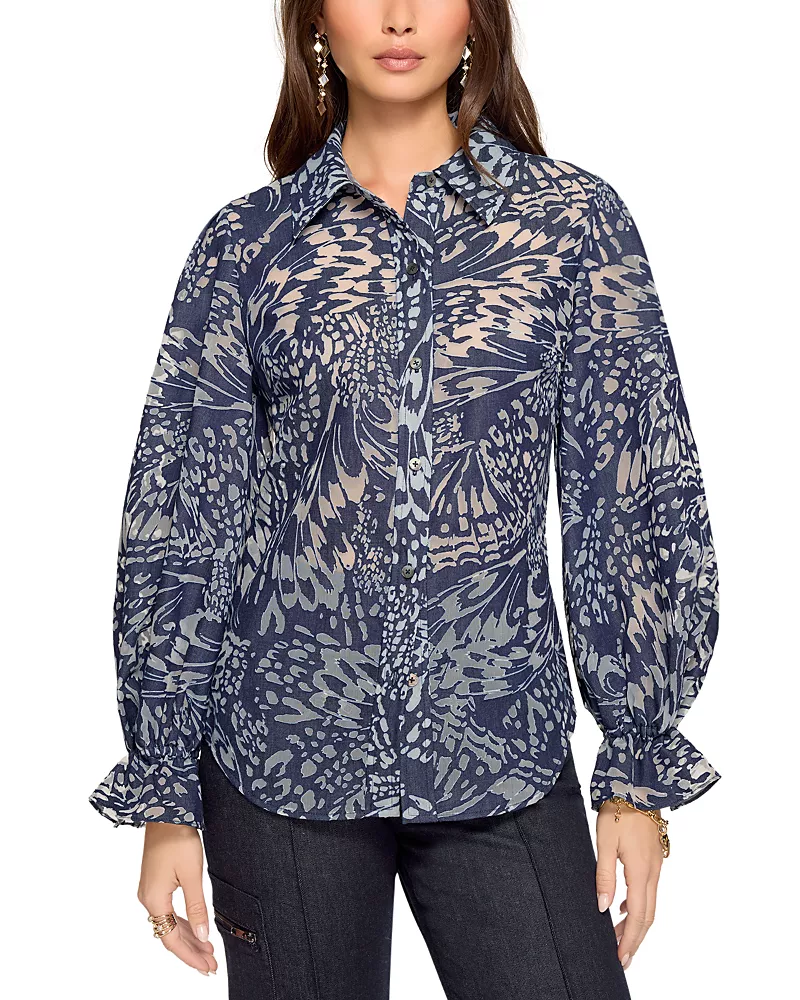 Ramy Brook Joy Burnout Button Front Shirt
