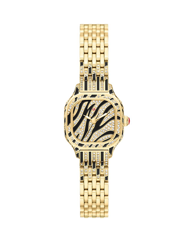 Michele Mega Mini Diamond Zebra Watch, 25 x 23mm
