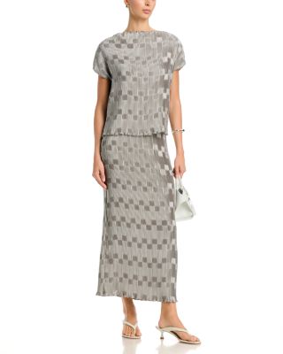 Lianna Square Pleated Top & Lian Square Pleated Maxi Skirt