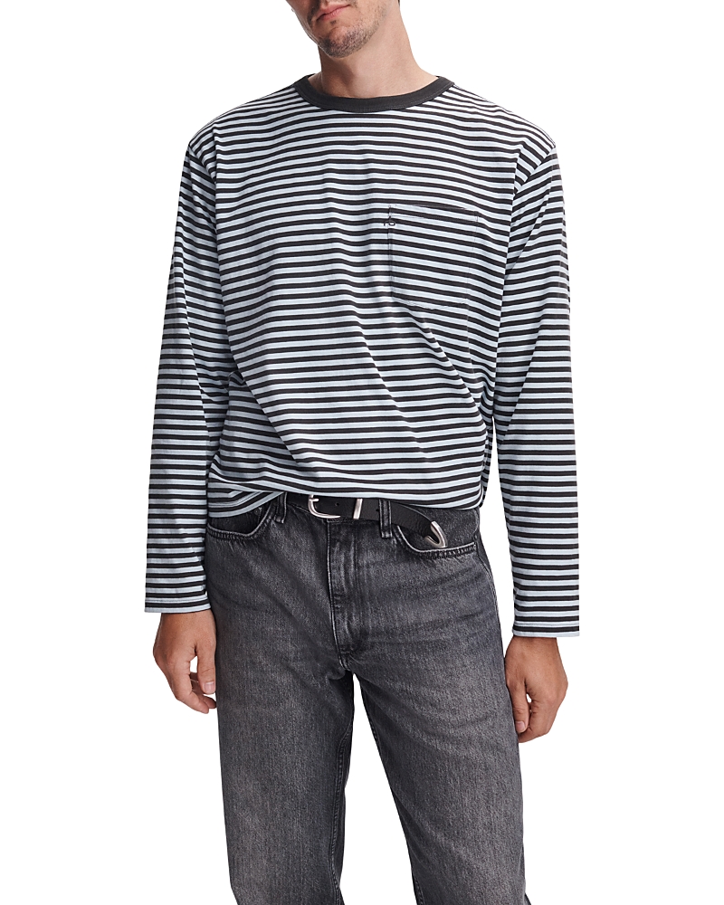 rag & bone Long Sleeve Boxy Stripe Tee