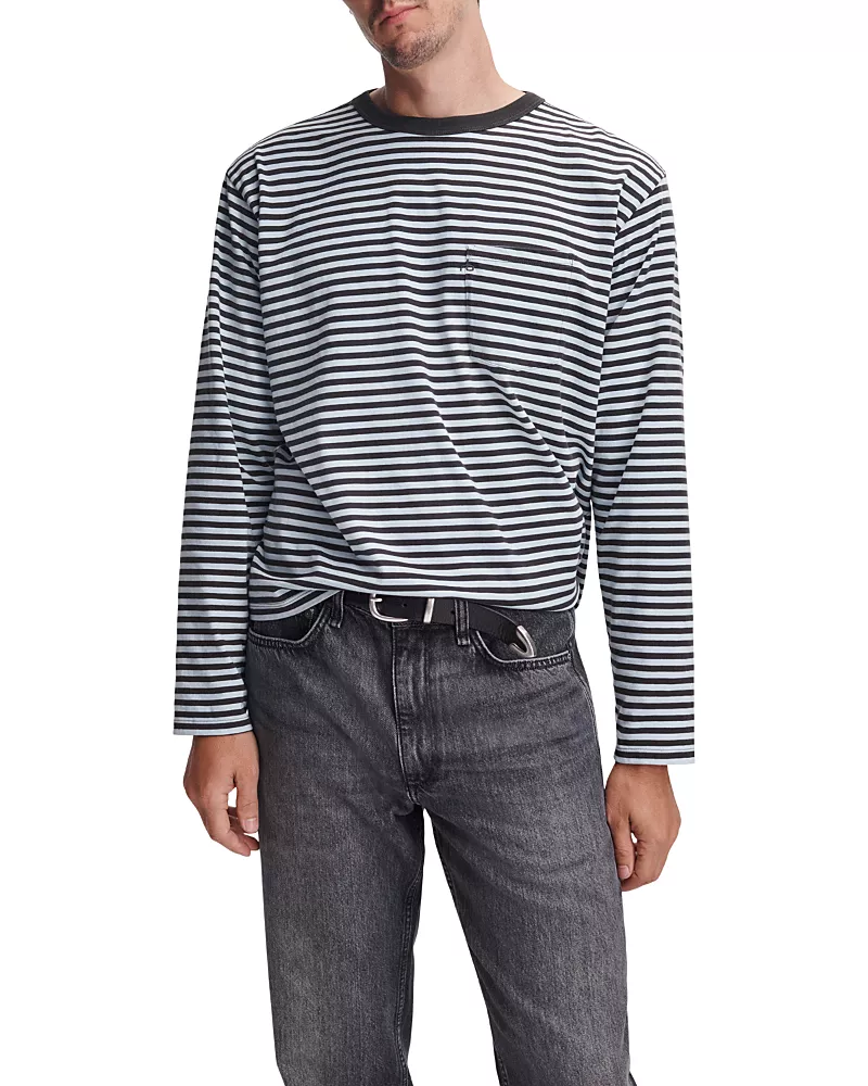 rag & bone Long Sleeve Boxy Stripe Tee