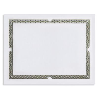 Aegean Key Embroidered Linen Placemat, Set of 4