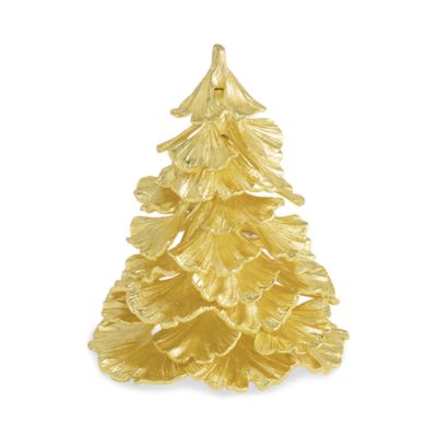 Ginkgo Gold Christmas Tree Figurine 6"