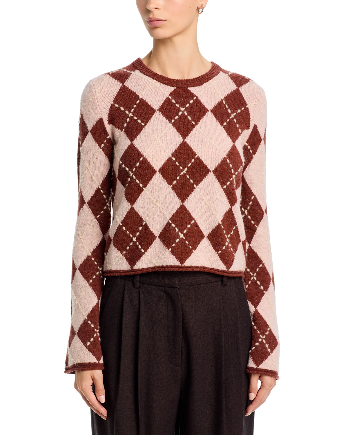 Johanna Wool Argyle Crewneck Sweater