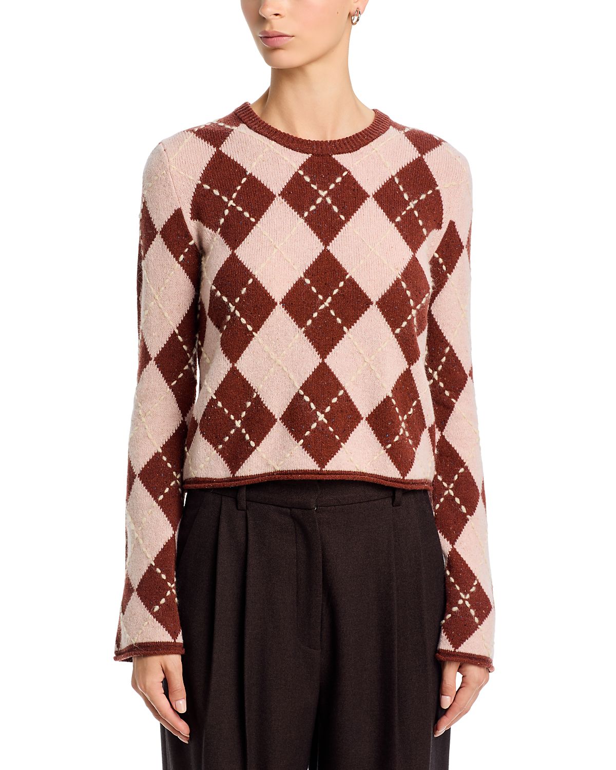 Johanna Wool Argyle Crewneck Sweater