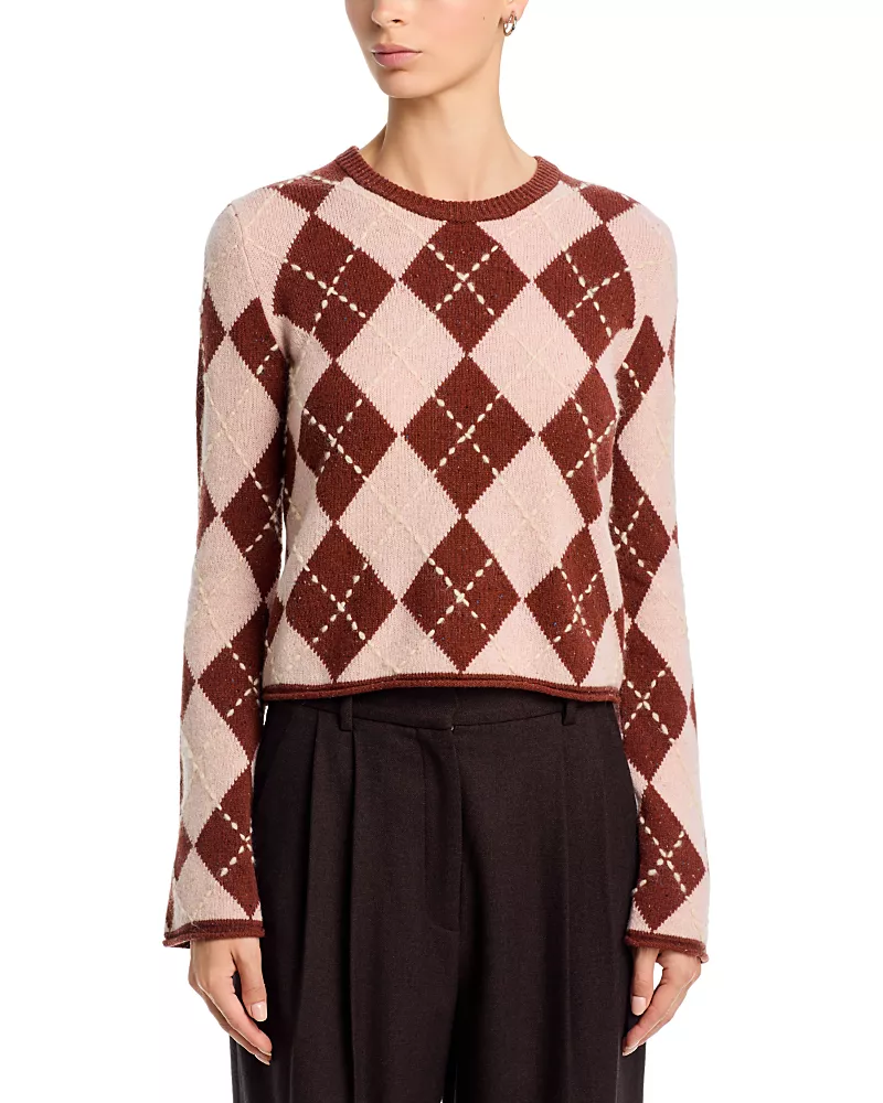 Johanna Wool Argyle Crewneck Sweater