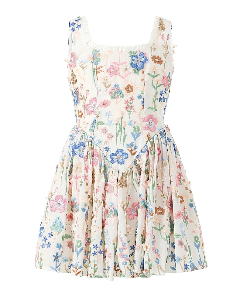 Marlo Kids Girls' Everly Embroidered Mini Dress - Little Kid, Big Kid