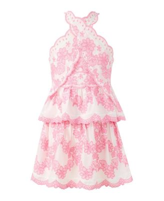  Girls' Jade Embroidered Halter Neck Mini Dress - Little Kid, Big Kid