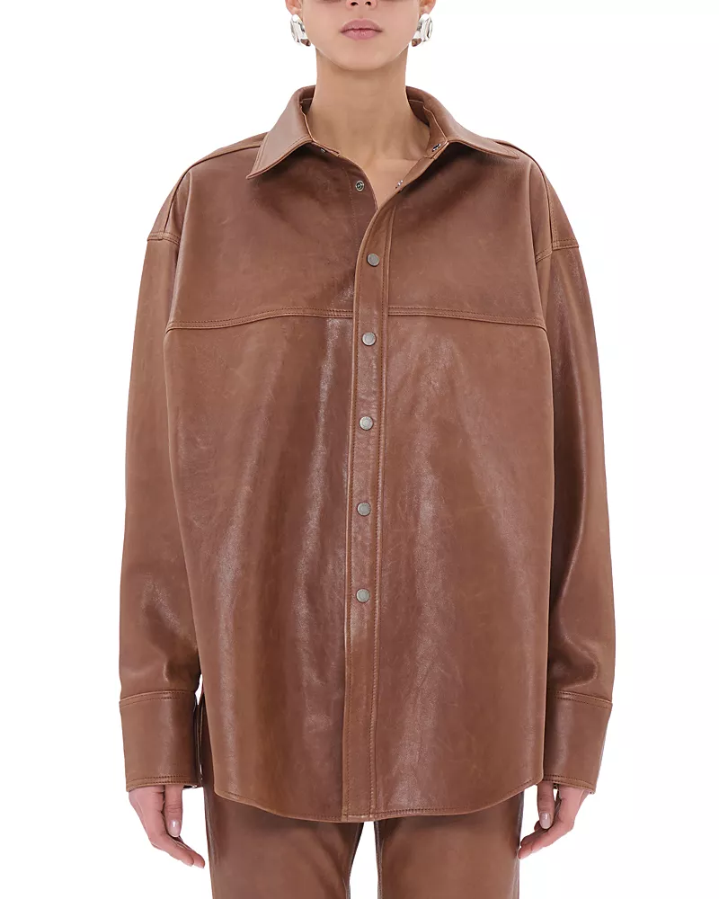 Haikure Victoria Fluid Leather Shirt