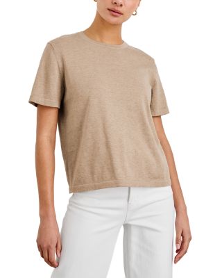 Round Neck Cotton-Blend Sweater Top