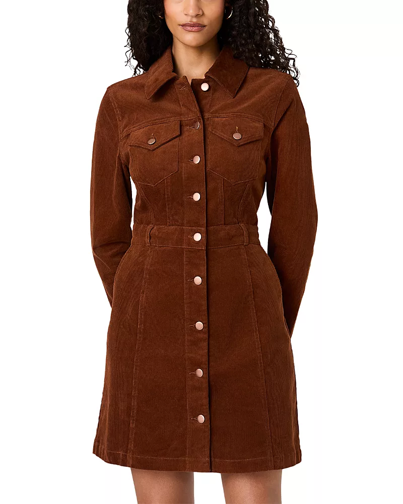 French Connection Casey Corduroy Button Front Dress