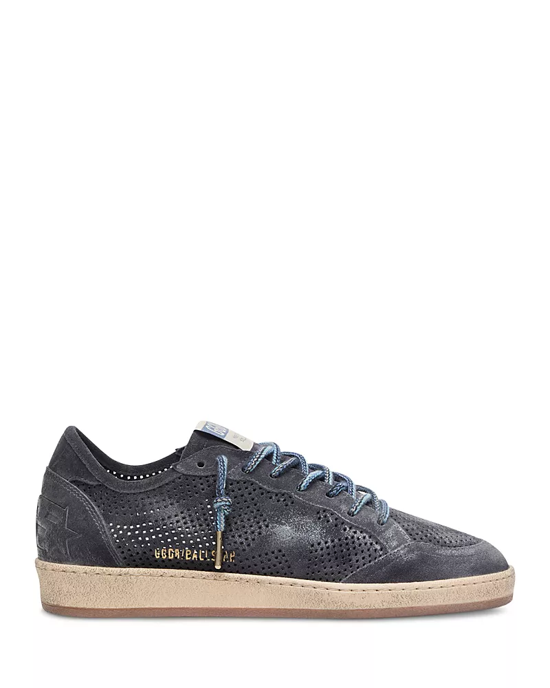 Golden Goose Men's Ball Starforated Suede Sneakers