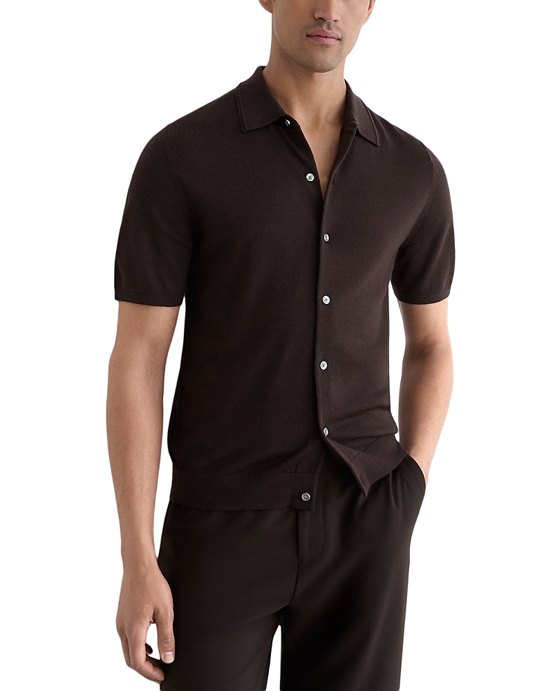 Reiss Drayton Merino Wool Knitted Shirt