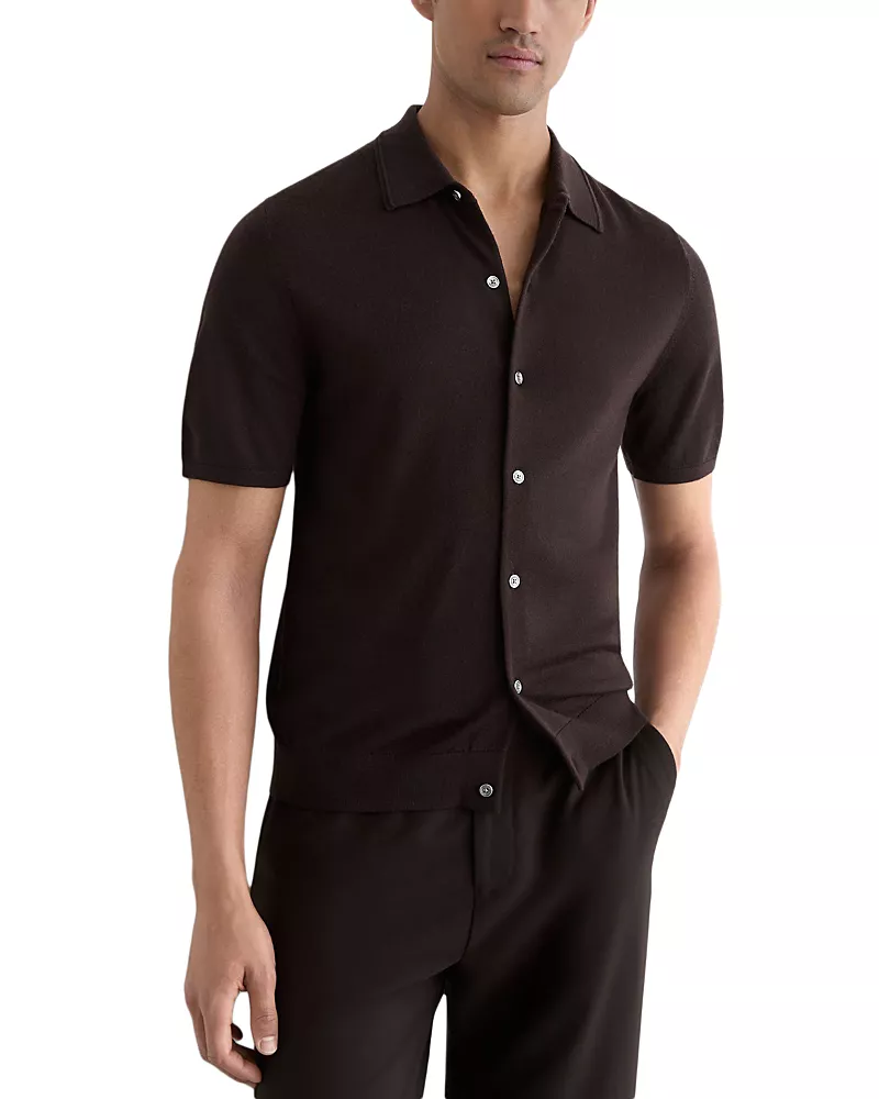 Reiss Drayton Merino Wool Knitted Shirt