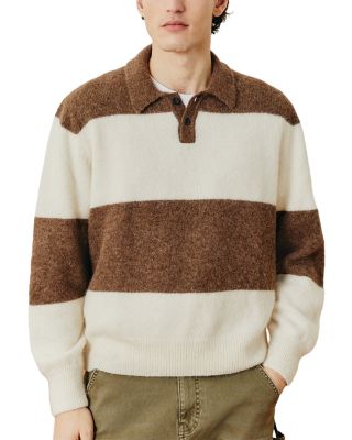 Brushed Knit Alpaca Blend Rugby Sweater