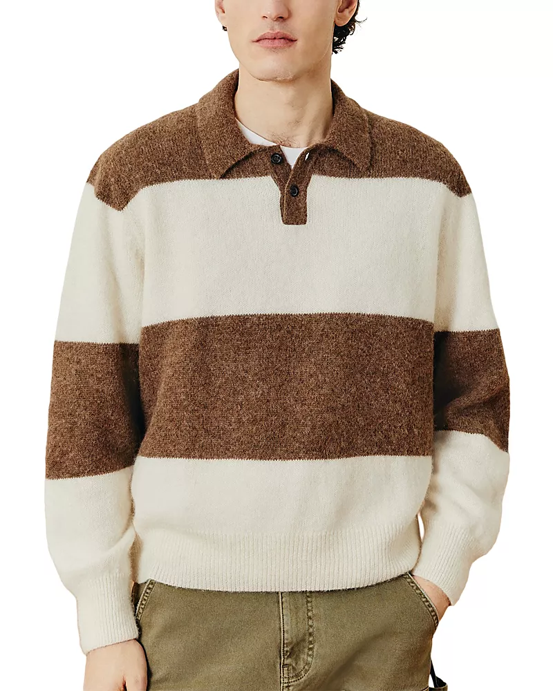 Corridor Brushed Knit Alpaca Blend Rugby Sweater