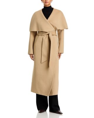 Rya Exaggerated Cape Wool Blend Wrap Coat