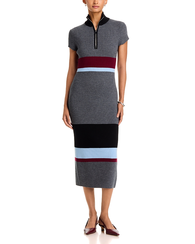 Toccin Dasha Half Zip Mock Neck Midi Dress