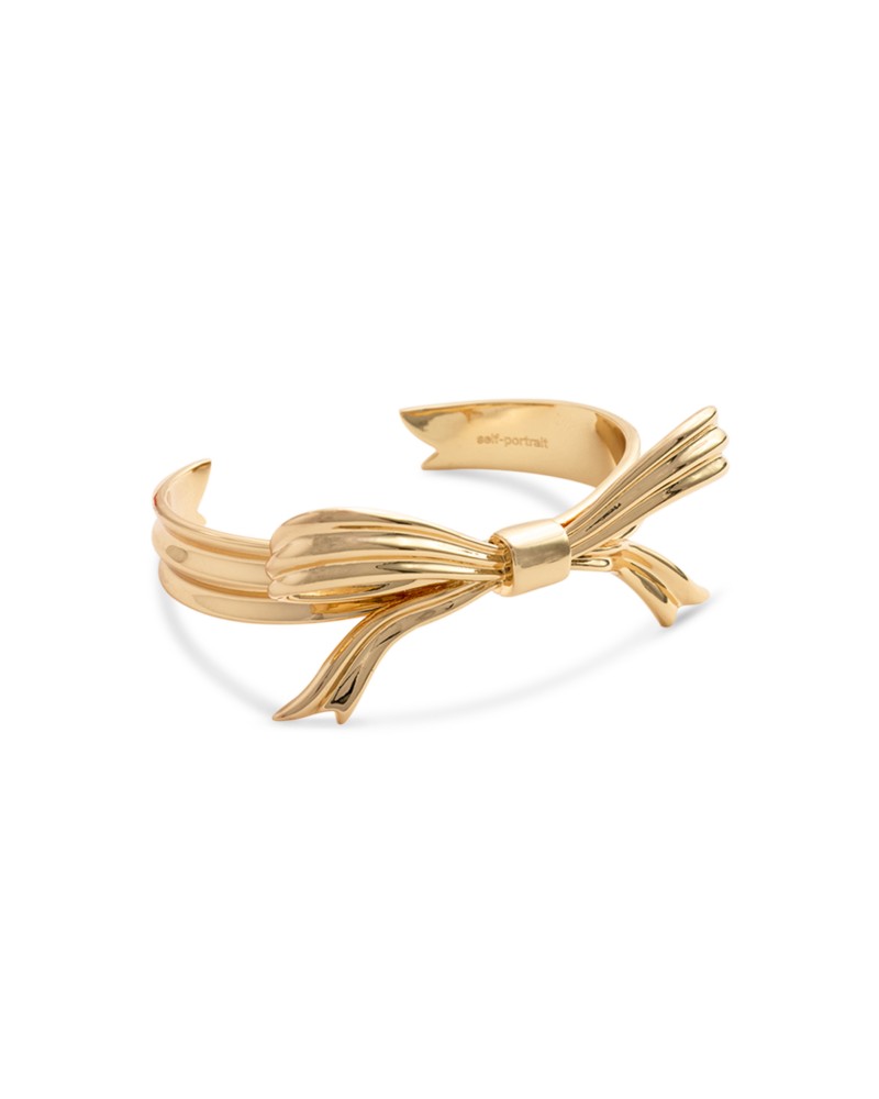 Self-Portrait Self Portrait Bow Cuff Bracelet in Gold