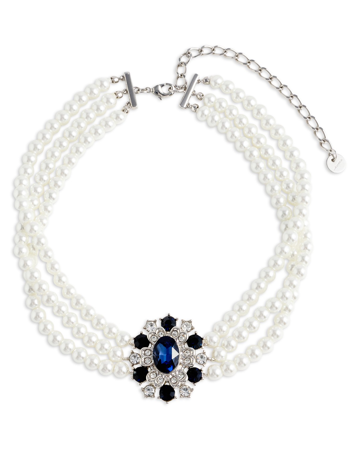 Self-portrait Self-Portrait Blue Crystal Imitation Pearl Choker, 11.9