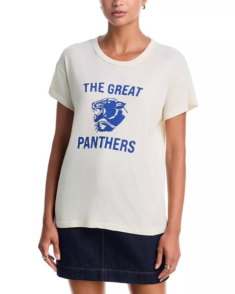 The Great. The Boxy Cotton Crewneck Graphic Tee