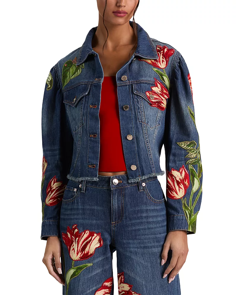 Alice and Olivia Elijah Embroidered Applique Jacket