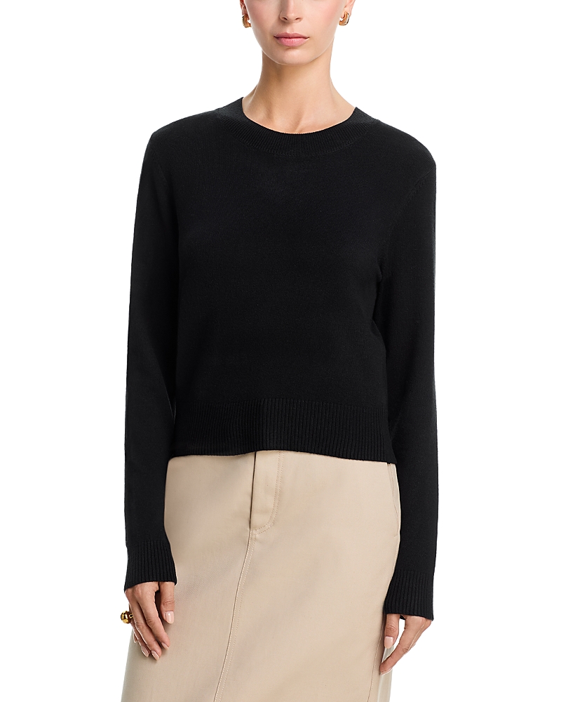French Connection Baby Soft Round Neck Sweater In Black