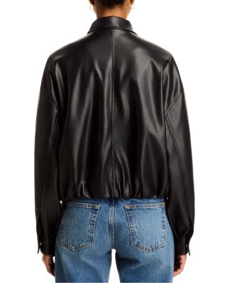 Dessa Faux Leather Funnel Collar Jacket - thumbnail 8