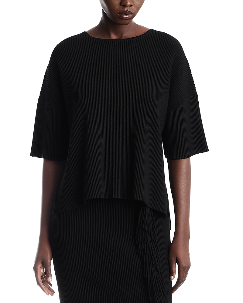 Emporio Armani Ribbed Fringe Trim Cardigan
