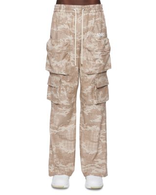 Camo Jacquard Drawstring Cargo Pants