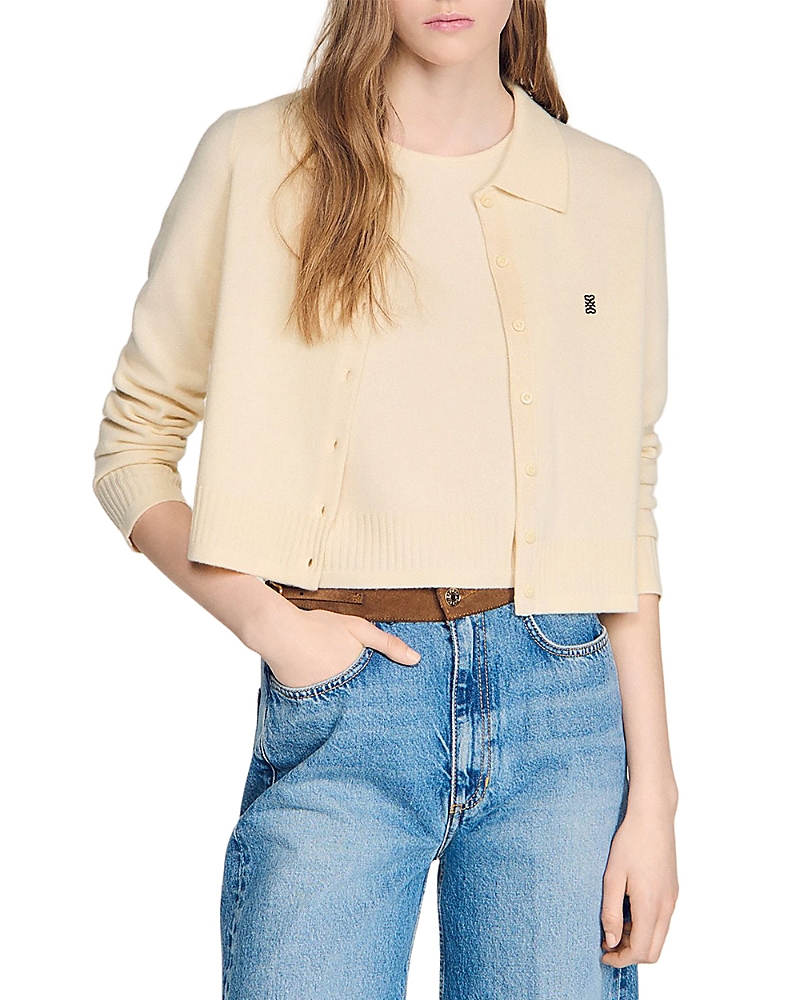 Sandro Wool Blend Cardigan Sweater