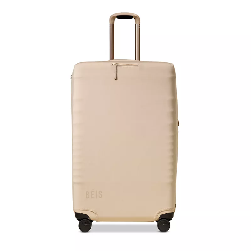 BEIS The Large Check In Luggage Cover in Beige