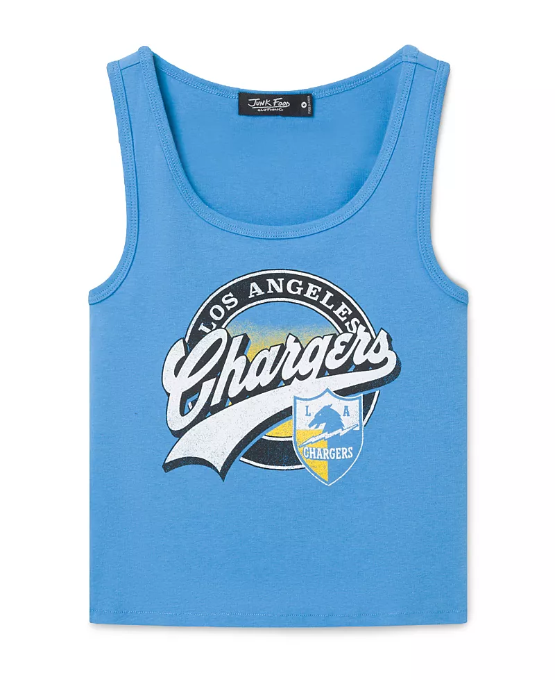 Junk Food Clothing Women's Los Angeles Chargers Cropped Tank